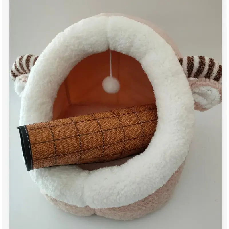 Cozy Cat Cuddle Bed – Soft Plush Pet House with Cute Animal Shapes