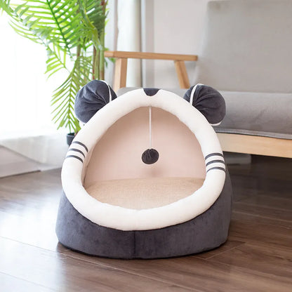 Cozy Cat Cuddle Bed – Soft Plush Pet House with Cute Animal Shapes