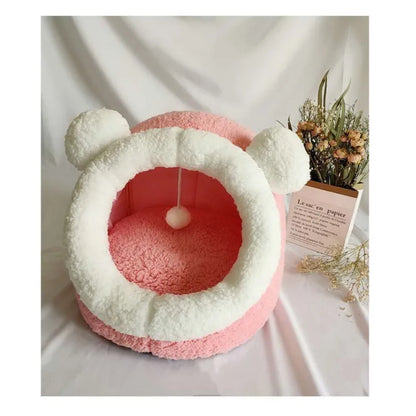 Cozy Cat Cuddle Bed – Soft Plush Pet House with Cute Animal Shapes